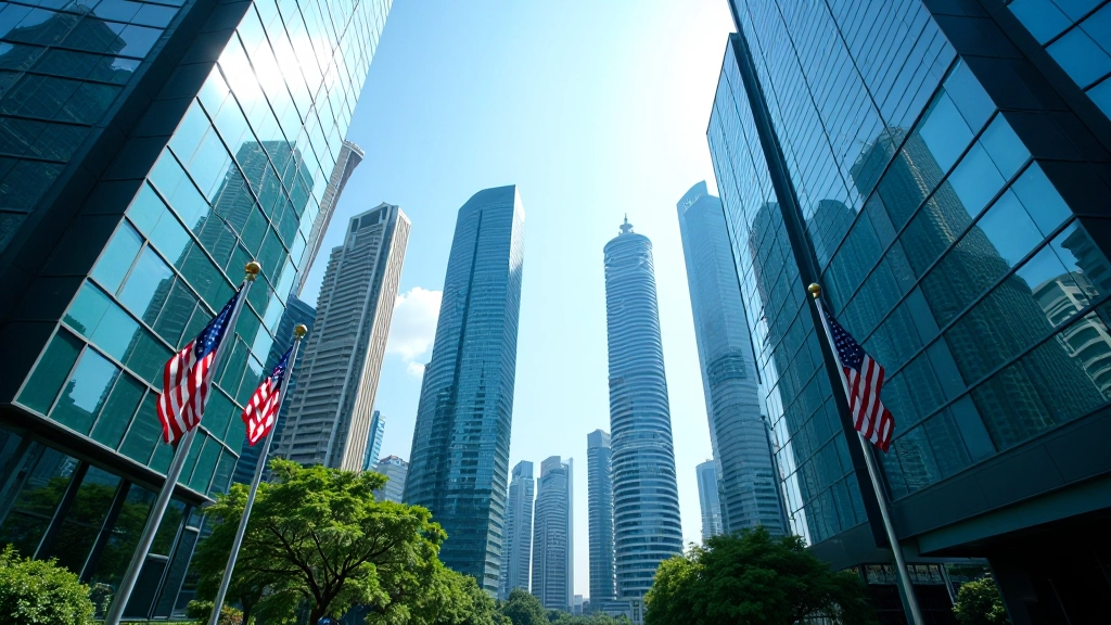 Malaysia's modern financial district with contemporary business buildings and bustling economic activity
