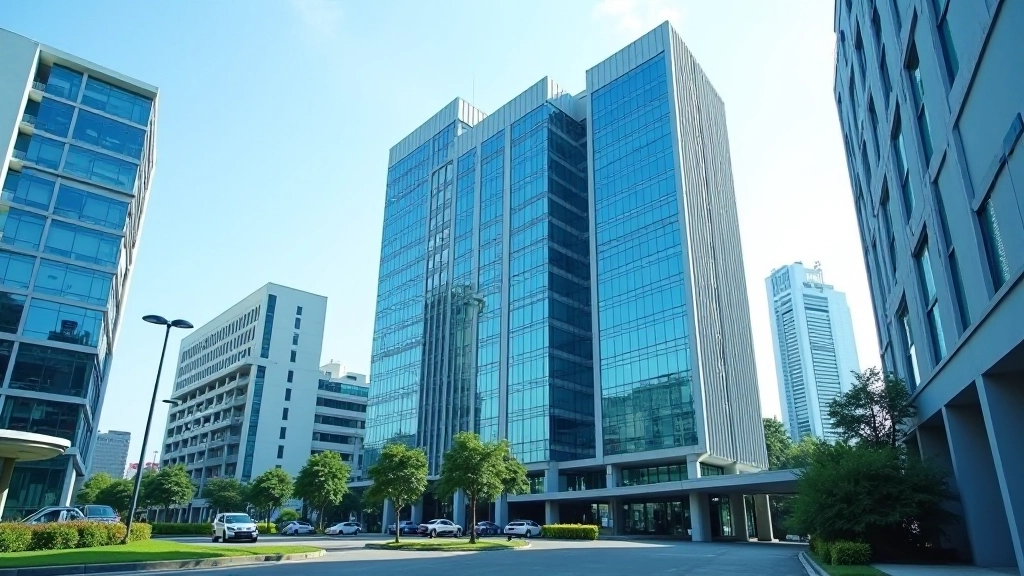 Modern office building representing Malaysian government investment promotion authority with professional architecture and business district surroundings
